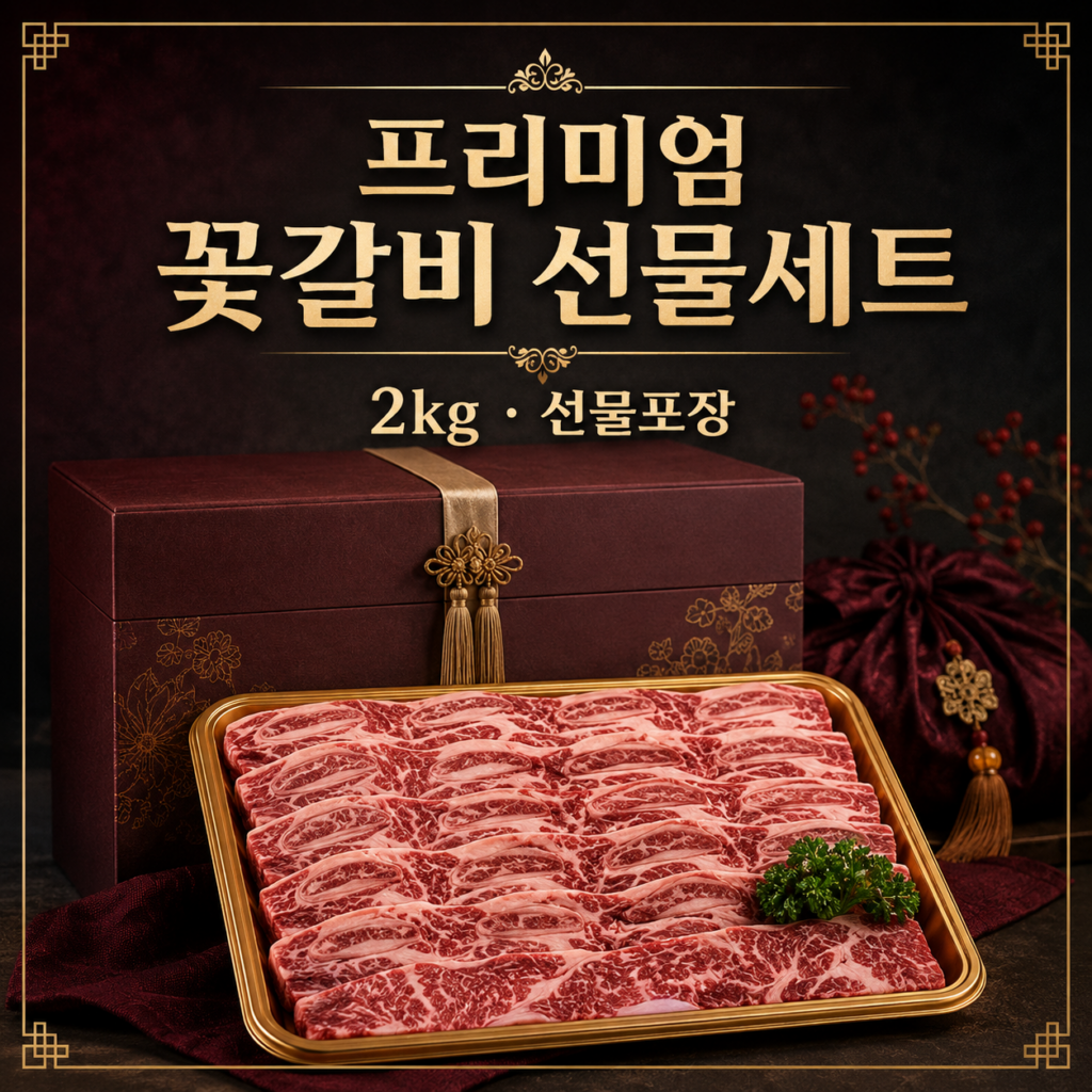 추석 명절 LA갈비 선물세트 추천, 프리미엄 꽃갈비 2kg 할인가 제품 이미지