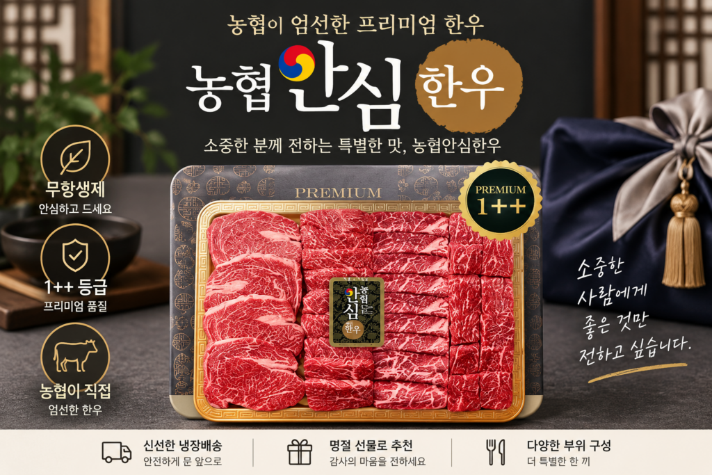 2026 추석 한우 선물 추천, 농협안심한우 1++ 무항생제 구이용 800g 선물세트 가격·구성·후기 총정리 | 부모님 명절 선물로 고급 소고기를 찾는 분들을 위한 국내산 한우 제품 이미지